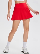  Dames Effen Casual rok Tennisrok Sportrok UV-Bescherming Sneldrogend Elastisch Ademend Tennis Sportschoenen Hardlopen Kleding Onderlichaam Wit Rood Tenniskleding