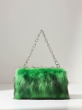 ieftine Genți De Seară &amp; Plicuri-geantă de damă cu lanț din blană artificială – plușă și elegantă, cu material din blană sintetică, disponibilă în mai multe culori, perfectă pentru petreceri de seară și ieșiri casual
