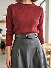 baratos Cinto Feminino-Mulheres Preto Marron Café Couro Ecológico Liga Elegante Vintage Moda Verão Primavera Outono