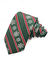 זול עניבות ועניבות פרפר לגברים-עניבות חג המולד לגברים, דוגמאות חגיגיות, משבצות אדומות וירוקות, פתיתי שלג, מוכנות למתנה, עיצובים רבים למסיבות חג המולד וללבוש משרדי