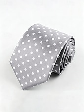 billiga Herrslipsar &amp;amp; flugor-herrslips i polyester, prickigt mönster, flera färger, perfekt för jul och formella tillfällen