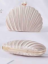 tanie Kopertówki i torebki wieczorowe-plisowana damska kopertówka z perłowym uchwytem – elegancka wieczorowa torebka, w wielu kolorach – idealna na wesela, imprezy i specjalne okazje