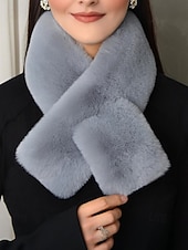 preiswerte Schals für Damen-Unisex-Schal aus Kunstpelz, weiches und warmes Material, vielseitig tragbar, perfekt für Wintermode und als Weihnachtsgeschenk, in verschiedenen Farben erhältlich