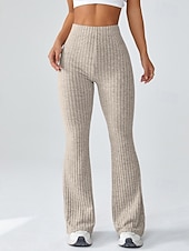 Χαμηλού Κόστους Γιόγκα κολάν &amp; καλσόν-Γυναικεία φωτισμένα κολάν Παντελόνια γυμναστικής Γιόγκα κολάν Έλεγχος κοιλιάς Ψηλή Μέση Αθλητικά Πιλάτες Παντελόνια Φούστες Συμπαγές Χρώμα Μαύρο Καφέ Γκρίζο Αθλητισμός Ρούχα Γυμναστικής