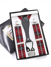 Недорогие Свадьба ACC-мужские рождественские подтяжки – эластичная ткань с разнообразными узорами, регулируемые и стильные, идеально подходят для праздничных вечеринок и официальных мероприятий