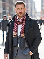 ieftine Cravate și papion pentru bărbați-Eșarfă bărbătească din poliester cu imprimeu floral paisley – design elegant, opțiuni multiple de culoare pentru ocazii formale și casual