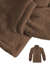 economico giacca sportiva-Per uomo Giacca Invernale Cappotto Teddy Giacca Casual Vacanza Quotidiano Caldo Tasca Autunno Inverno Semplice Moda Classico Collo alla coreana Regolare Nero Blu marino Marrone Cachi Grigio scuro