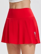  Dames Effen Casual rok Tennisrok Sportrok UV-Bescherming Sneldrogend Elastisch Ademend Tennis Sportschoenen Hardlopen Kleding Onderlichaam Wit Rood Tenniskleding