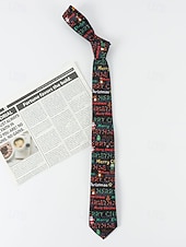 preiswerte Krawatten &amp;amp; Fliegen für Herren-Weihnachtskrawatte für Herren aus Polyester mit Weihnachtsmann-, Schneemann- und weihnachtlichen Motiven – festliche, verstellbare Fliege für Weihnachtsfeiern und festliche Anlässe