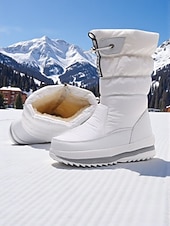 זול מגפי שלג וחורף-מגפי חורף עמידים למים לנשים - מגפי שלג חמים ומונעי החלקה למזג אוויר קר, נעלי חורף אופנתיות לפעילויות חוץ