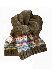 preiswerte Schals für Damen-Weihnachtsstrickschal für Damen – kuschelig, weich, Fair-Isle-Muster, verschiedene Farben, perfekt für die Feiertage und als Wintergeschenk