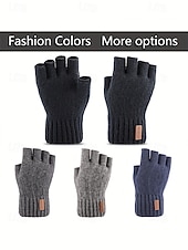 Χαμηλού Κόστους Ανδρικά γάντια-Ανδρικά γάντια χωρίς δάχτυλα - άνετο πλεκτό σχέδιο, πολλά χρώματα, ζεστό και κομψό χειμερινό αξεσουάρ για καθημερινή χρήση, γραφείο και υπαίθριες δραστηριότητες