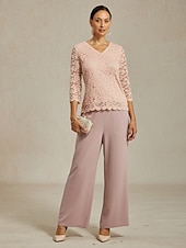cheap Lace Tops-Women's Lace Shirt Blouse Lace Floral Elegant Long Sleeve V Neck Regular Tops Daily Wedding Guest Cute Outfits Pink Summer Spring Fall Winter