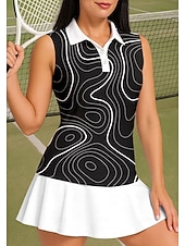 economico Camicia Donna-Per donna A righe Maglietta sportiva Polo da golf Canotta Maglia da tennis Senza Maniche Floreale Bottoni UPF50+ Resistente ai Raggi UV Alta elasticità Traspirante Pallavolo Tennis Golf Colletto