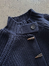 Недорогие свитшоты-Женский свитер, кардиган, шерстяная смесь, винтажный, повседневный, водолазка-хомутик, трикотажный, с длинным рукавом, обычный, трикотажный, повседневный, оливково-зеленый, темно-синий, осень-зима