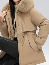 economico Capispalla da donna-Per donna Giacca imbottita Giacca in Pile Cappotto in Pelliccia Sintetica Caldo Confortevole Cerniera Bottoni Collo in Pelliccia Casual Semplice Vacanza Streetwear Abbigliamento quotidiano Uscire