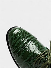 economico Scarpe oxford da donna-scarpe oxford da donna con motivo coccodrillo verde – classiche scarpe eleganti con lacci per occasioni formali, di lavoro e di festa