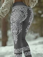 Damen Leggings Gemütliche Leggings Urlaub Vintage Ethno-Stil Volle Länge Hohe Taille Grafik Baum Drucken Bequem Dehnbar Lässig Täglich Urlaub Braun / Weiß Weiß Braun Grün Frühling Herbst Schmale