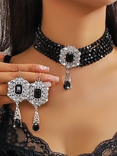 cheap Women's Necklace-Women's Champagne Gold Beaded Choker Set for Wedding or Evening Party