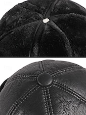 billige Herrehatter-Herre vinterlue med pelsfôr i kunstskinn – varm, stilig og komfortabel for kaldt vær – perfekt for utendørsaktiviteter og hverdagsbruk