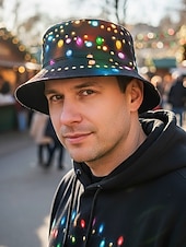 halpa Naisten hatut-Miesten jouluinen kalahattu - useita värejä, LED-valokuvio, polyesterimateriaalia, täydellinen juhla-asuihin ja juhliin