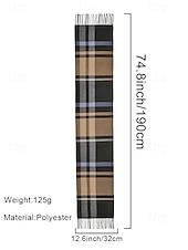 billiga Jultillbehör-herrrutig polyesterhalsduk, mjuk och varm, flera färger, perfekt för vinter- och julklappar
