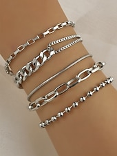 abordables Pulsera de mujer-Conjunto de pulseras navideñas de aleación para mujer: elegantes y con estilo, con múltiples diseños en oro y plata, perfectas para regalos navideños y ocasiones festivas.