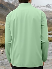 abordables chaqueta deportiva-Hombre Chaqueta al aire libre Chaqueta para senderismo Vacaciones Diario Resistente al Viento Mantiene abrigado Bolsillo Otoño Invierno Plano Moda Clásico Escote Chino Regular Amarillo Claro Negro