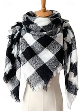 billiga Halsdukar för kvinnor-Unisex julrutig halsduk - polyestermaterial, mjuk och varm, flera färger för vinter, högtidsfester och vardagsbruk
