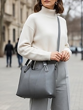 billiga Hand- och toteväskor-Handväska i konstläder för kvinnor – finns i flera färger, mångsidig design med flera bäralternativ, perfekt för både vardag och vardag.