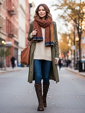economico Stivali da combattimento-stivali alti fino al ginocchio con lacci marrone scuro da donna – stivali stile combattimento con suola spessa per outfit alla moda, passeggiate all'aperto, viaggi e uso quotidiano