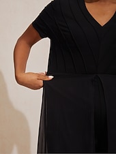 رخيصةأون Jumpsuits-جمبسوت شيفون محبوك بنقشة جلد الفهد المتدرجة، أنيق، مناسب لحفلات العطلات