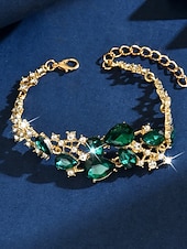 levne Svatba ACC-Dámský náramek s křišťálovými kamínky - třpytivý stříbrný nastavitelný náramek na večírky, svatby a večerní příležitosti na konci roku