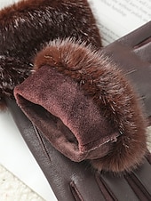 お買い得  レディース手袋-女性用フェイクファー手袋 - 柔らかくて心地よいフェイクレザー素材、複数の色から選択可能、クリスマス、パーティー、アウトドア活動のためのスタイリッシュで暖かい冬のアクセサリー