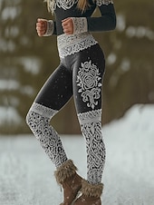 levne Viking tisk-Legíny Viking Boho pro ženy vintage etnický styl plná délka vysoký pas grafika abstraktní 3D tisk rychlé schnutí prodyšné měkké elastické formální dovolená růžové léto jaro podzim zima regular fit