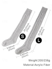 cheap Women's Socks-Women's Acrylic Knit Over-the-Knee Socks - Soft, Warm, Perfect for Christmas, Available in Multiple Sizes