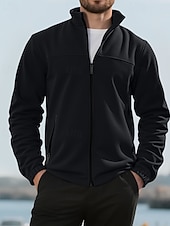 economico Giubbotti e cappotti da uomo-Per uomo Cappotto Invernale Giacca in Pile Giacca Casual All'aperto Quotidiano Calore Termico Tasca Cerniera completa Autunno Inverno Plaid Streetwear Sport e Outdoor Collo alla coreana Regolare