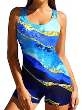 رخيصةأون راش غاردز ون بيس-نسائي وسط حماية ضد التحسس بدلة ركوب الأمواج من قطعة واحدة ثوب السباحة مجرد حجر كريم حجب الألوان إحزم مع حمالة صدر مدمجة حشوة متحركة حماية من الأشعة فوق البنفسجية UPF50+ خفيف جدا (UL) بدون كم كم طويل