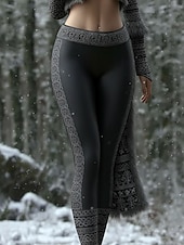 preiswerte -Damen Leggings Gemütliche Leggings Urlaub Vintage Ethno-Stil Volle Länge Hohe Taille Grafik Drucken Bequem Dehnbar Lässig Täglich Urlaub Schwarz Frühling Herbst Winter Schmale Passform