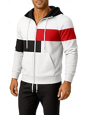 baratos Fatos de treino-Homens Moletom Agasalho de 2 peças Conjuntos de moletom Com Cordão Zip Up Bloco de cor Conjuntos Outono Inverno Preto Azul Real Vocação Exterior Viagem Leve Da Moda Manga Longa Esporte Roupas