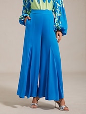 abordables camisas, tops y blusas-Top de mujer de satén azul con estampado floral de vacaciones, manga farol, cuello en V, informal, para primavera y otoño