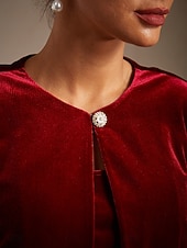 levne Jednoduché blůzy-Vánoce Dámské Samet Tlačítko nahoru Oblečené topy Elegantní Večírek 3/4 délka rukávu Nahoře nabírané Tričkový Běžné topy Párty večerní šaty Dovolená Párty oblečení Fialová Jaro Podzim Zima