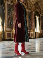 economico Vittoriano &amp; Edoardo-stivali da donna in similpelle rossa con lacci e tacchi, in stile vittoriano - stile gotico vintage anni '20 per carnevale, feste e occasioni in costume