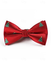 Χαμηλού Κόστους Ανδρικές γραβάτες &amp;amp; παπιγιόν-Χριστουγεννιάτικο παπιγιόν από πολυεστέρα για άνδρες με σχέδια χιονονιφάδας και δέντρου για χριστουγεννιάτικα πάρτι, κόκκινες, πράσινες και μπλε σκούρες επιλογές