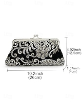 abordables Pochettes et sacs à main de soirée-Pochette à sequins pour femme – en polyester, multicolore, ornée de motifs floraux métallisés, avec bandoulière chaîne, idéale pour les mariages, les fêtes et les soirées.