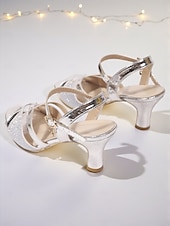 cheap Mother of Bride/Groom-Mother of the Bride Block Heel Sandals, Glitter Open Toe Ankle Strap Dress Heels for Wedding &amp; Reception