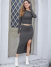 halpa Trendit-naisten kaksiosainen hamesarja-ml0020