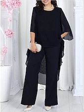 abordables Ensembles chemisiers pour femmes-Femmes Chemisier Manche 3/4 Manche cloche Superposé Élégant Formel Bleu Noir Rose Claire Été Coupe régulière