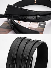 baratos Cinto Feminino-Mulheres Preto Marron Café Couro Ecológico Liga Elegante Vintage Moda Verão Primavera Outono