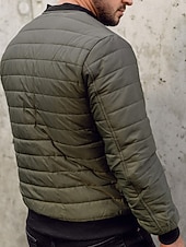 economico Piumini e parka da uomo-Per uomo Cappotto Invernale Giacca imbottita Tasca Poliestere Vacanza Abbigliamento quotidiano Data Regolare Moda Casual Confortevole Calore Termico Autunno &amp; Inverno Colore Solido / Tinta Unita Nero